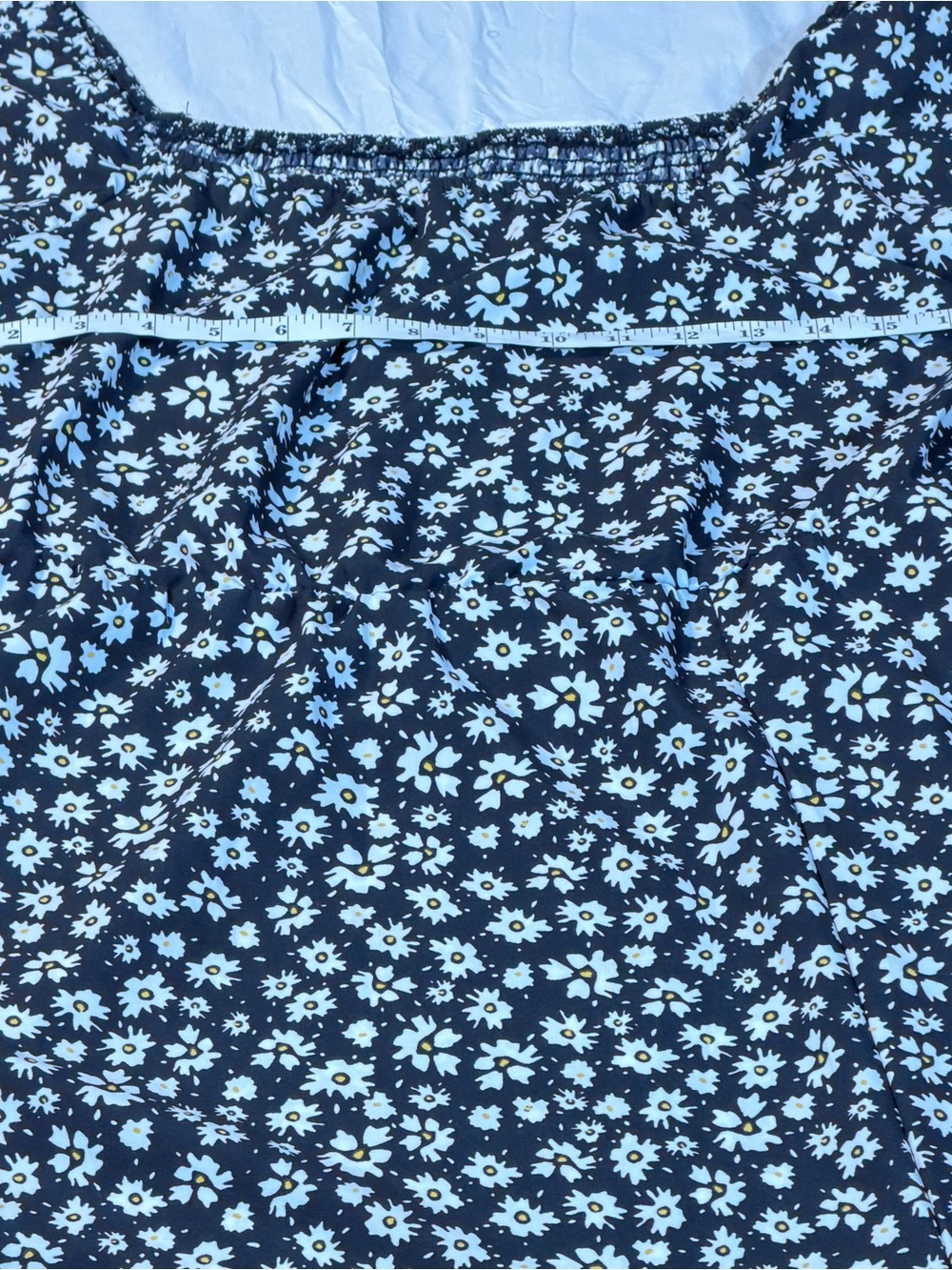 SHEIN Black White Floral Square Neck Midi Dress Bishop Long Sleeve Size 1X - Picture 2 of 8
